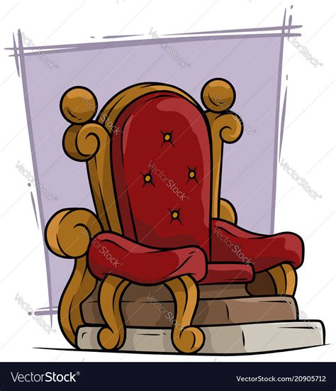 Cartoon Wooden Red Vintage Throne Royal Armchair Vector Image