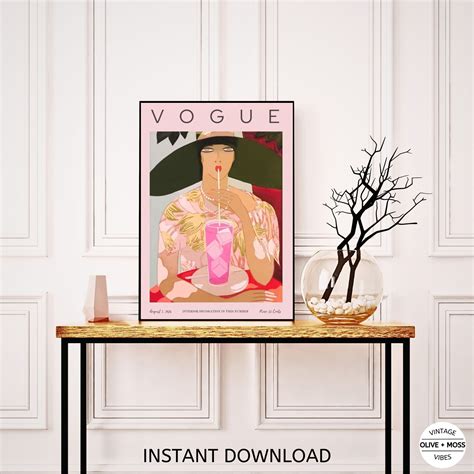 Vintage Vogue Poster Vogue Magazine Cover Luxury Fashion Etsy