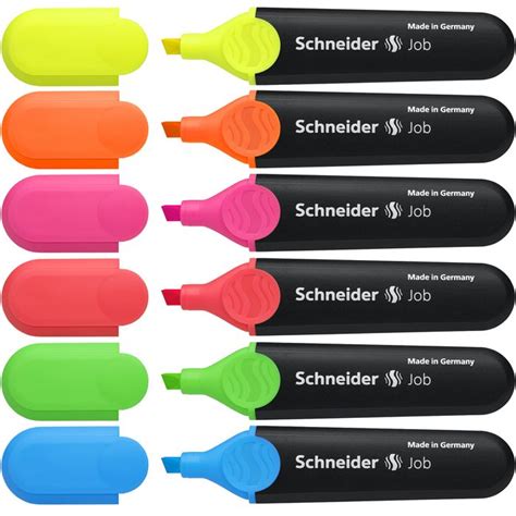 Schneider Job Pack De 6 Surligneurs Couleurs Assorties Pas Cher