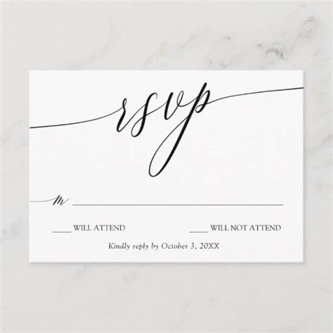 Elegant Minimalist Calligraphy Wedding Rsvp Zazzle