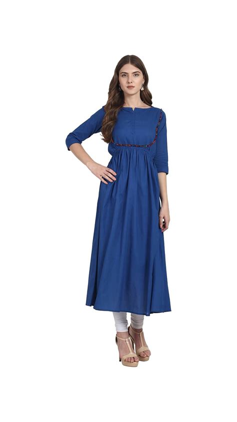 Buy Nayo Women Blue Solid A Line Kurta Online At Off Paytm Mall