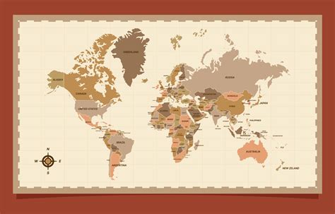 Old World Map With Country Names Anetta Mathilda