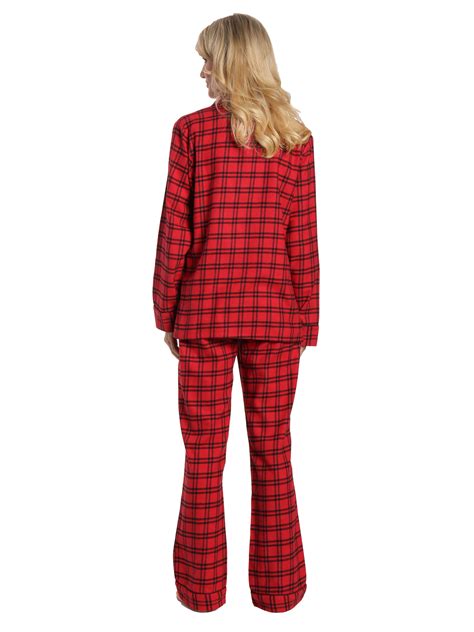 Womens 100 Cotton Lightweight Flannel Pajama Sleepwear Set Noble Mount