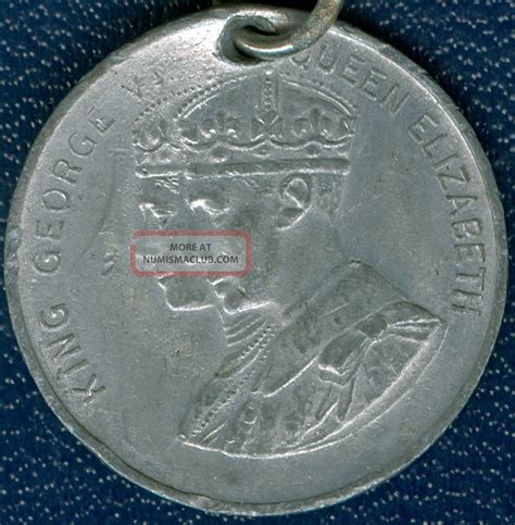 1937 King George Vi Coronation Medal In Silvered White Metal