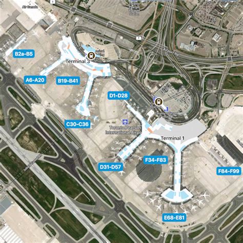 Toronto Pearson Airport YYZ Terminal 3 Map