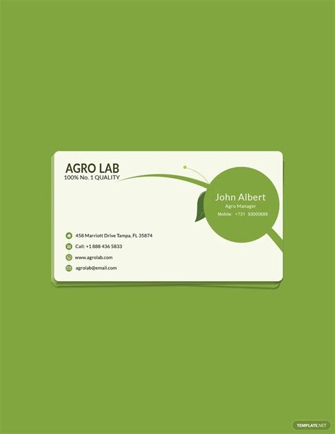 Agriculture Business Card Template In Psd Word Publisher Pages