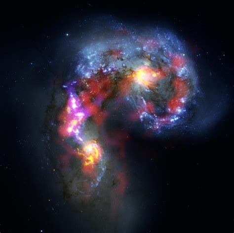 Antennae Galaxies Collision: ALMA Observatory Celebrates 10 Years of ...