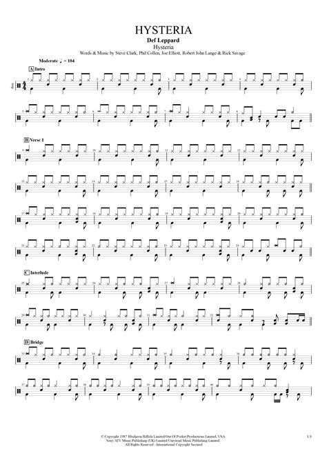 Hysteria Tab By Def Leppard Guitar Pro Full Score Mysongbook