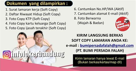 Lowongan Kerja PT Bumi Persada Falah Bandung Januari 2020 JOB