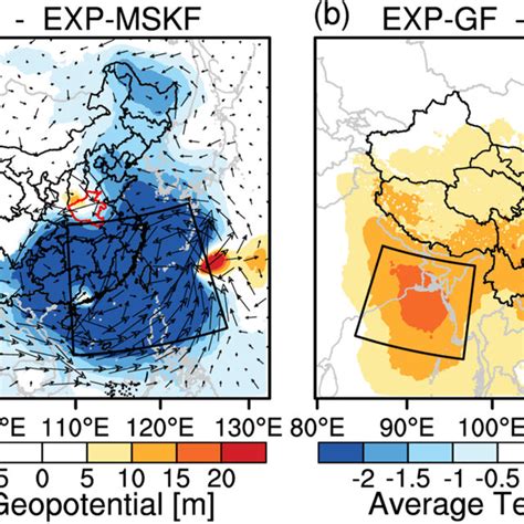 A Spatial Distributions Of The Difference In Geopotential Height And