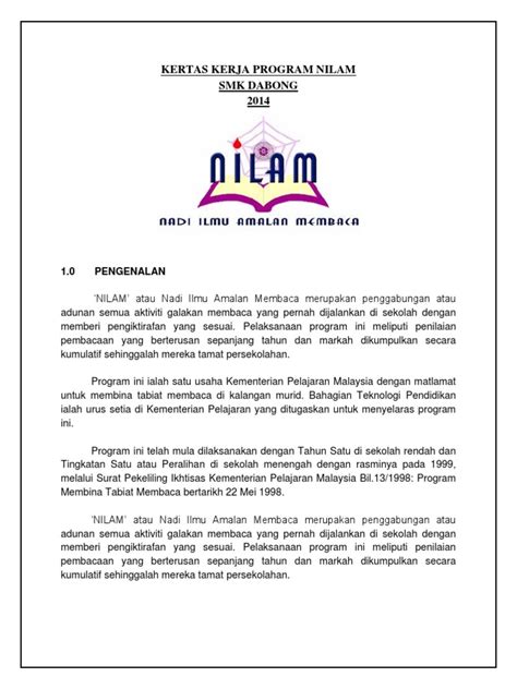 Kertas Cadangan Program Nilam 2014 Pdf