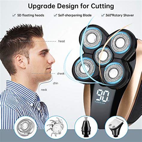 Head Shaver for Bald Men?5 in 1 Electric Razor for Men Multifunctional ...