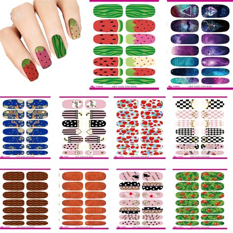 Hot 10pcs Set Water Transfer Nail Sticker Minx Cute Cartoon Watermelon