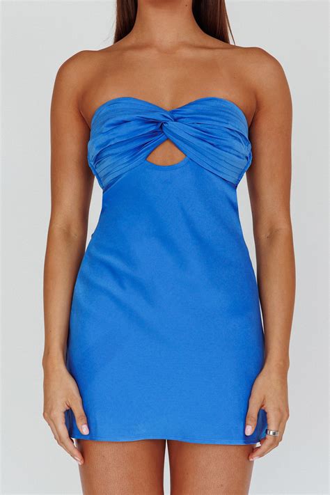 Shop The Firefly Twist Bust Mini Dress Marine Blue Selfie Leslie