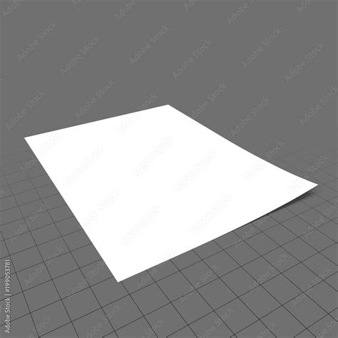 Single Sheet Of Paper Stock 3d Asset Adobe Stock