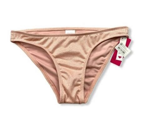 Juniors Metallic Textured Cheeky Bikini Bottom Xhilaration Light