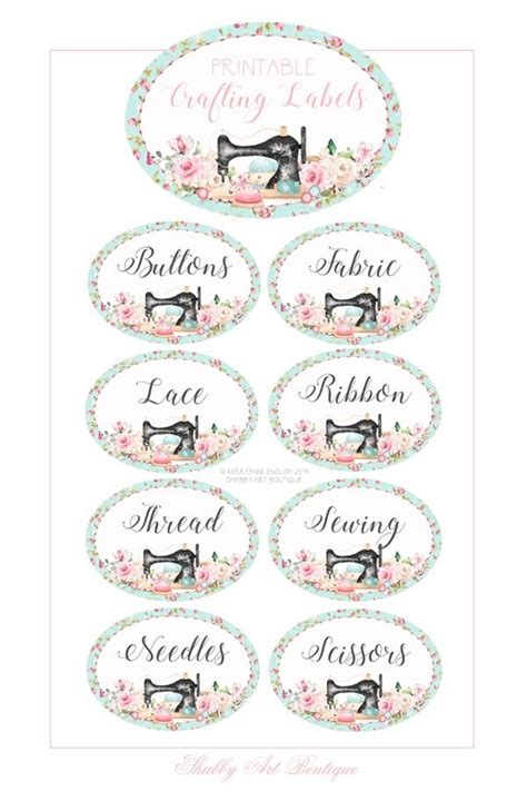 Pretty Sewing Labels for Organizing Your Craft Room