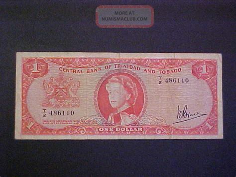 Trinidad And Tobago Paper Money One Dollar Banknote