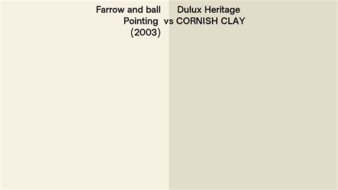 Farrow And Ball Pointing 2003 Vs Dulux Heritage Cornish Clay Side By Side Comparison