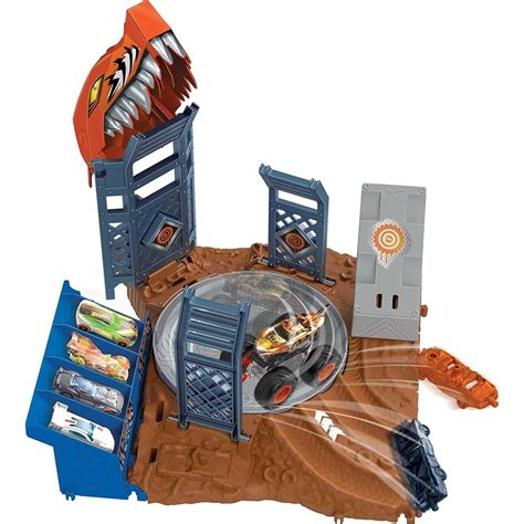 Mattel Hot Wheels Monster Trucks Arena Smashers Tiger Shark Spin Out Μεσαία Σετ HNB HNB