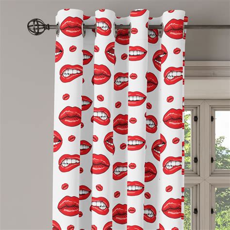 Ambesonne Vintage Grommet Curtain Single Panel Woman Lips With