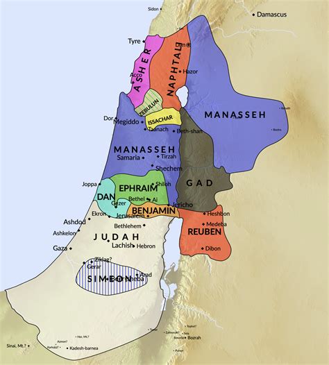 map of 12 tribes of israel today 1