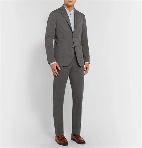 Boglioli K Jacket Unstructured Stretch Cotton Twill Suit Jacket In Gray