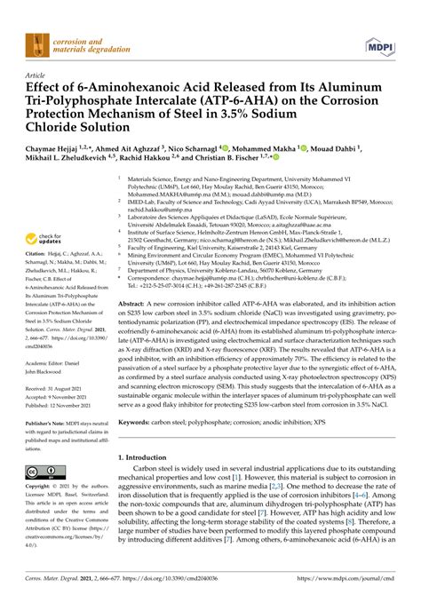 PDF Effect Of 6 Aminohexanoic Acid Released From Its Aluminum Tri