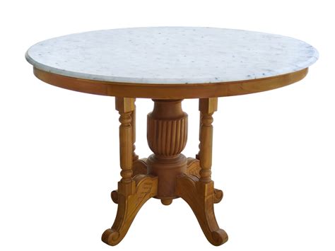 Solid Teak Wood Furniture Kopitiam Table With Marble Top Selangor