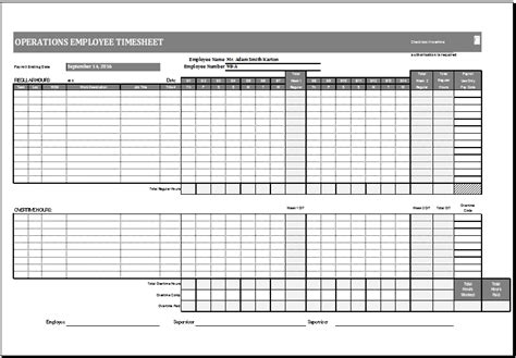 Excel Time Card Template