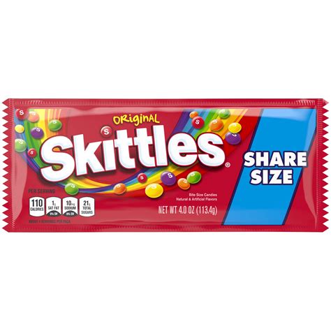 Skittles Original Chewy Candy Share Size Pack, 4 oz - Walmart.com