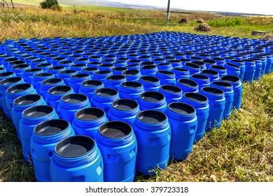 Blue Plastic Barrels Storage Chemicals Stock Photo 379723318 | Shutterstock