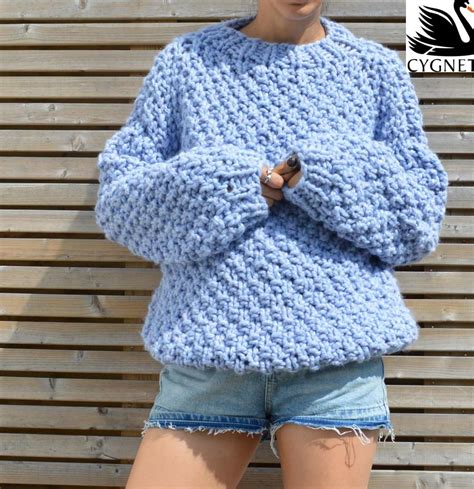 Seriously Chunky Free Sweater Knitting Pattern ⋆ Knitting Bee