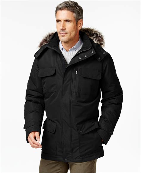 London Fog Big & Tall Oxford Parka in Black for Men | Lyst