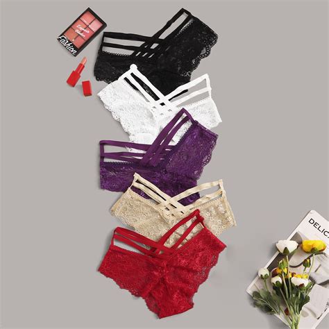 Tawop Multicolor Lace Thongs For Women Lace Panties Pcs Sexy Lingerie