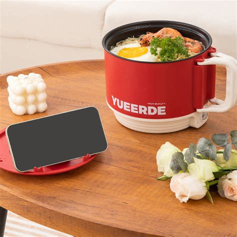 EGYMEN Portable Mini Hot Pot Fast Heating Electric Ramen Cooker Multifunctional Steaming And