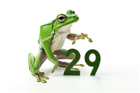 Premium Ai Image Green Frog With 29 Numbers 29 February Leap Year Day