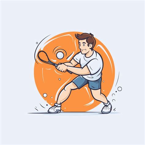 Premium Vector Tennis Player In Sportswear With Racket And Ball