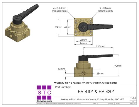 Hv Hand Operated Way Pneumatic Air Valve With Rotary Lever