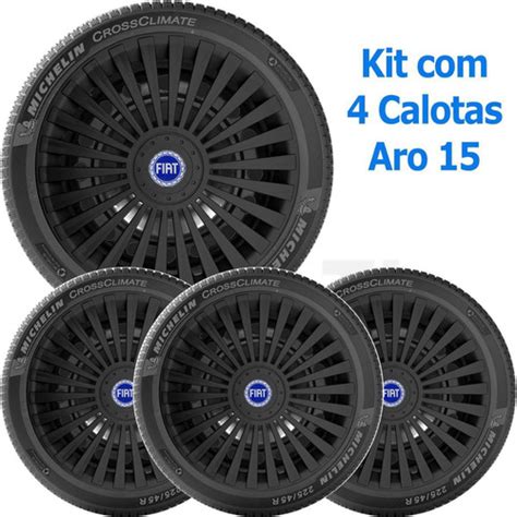 X Calota Esportiva Fiat Punto Idea Marea Aro Preto Ar Frete Gr Tis