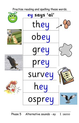 Phase 5 Alternative Pronunciation Of Ey Ai As In Gray Table