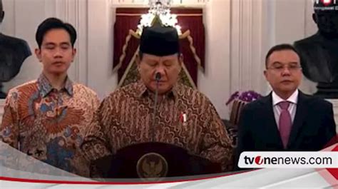 Daftar Susunan Menteri Kabinet Kabinet Merah Putih Prabowo Ada Mayor