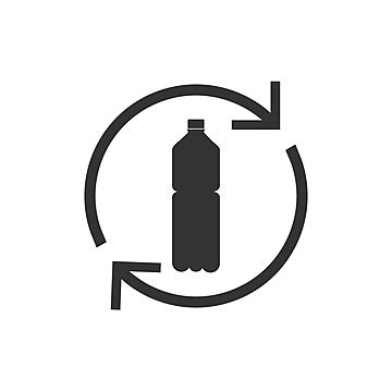 Plastic Recycling Symbols Vector Icon Illustration Of A Plastic Bottle