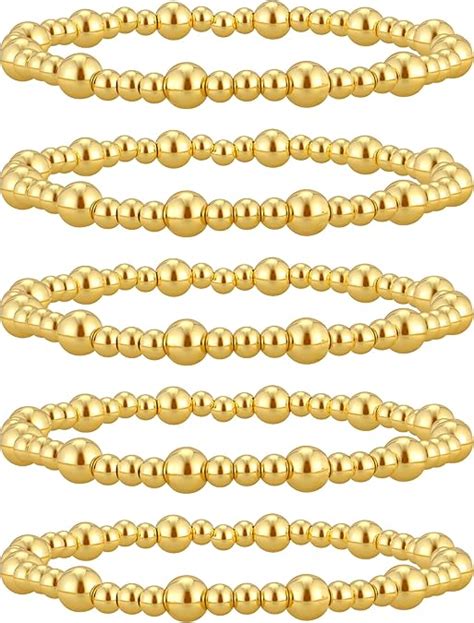 Amazon AOZEL Juego De Pulseras Chapadas En Oro De 14 Quilates Para