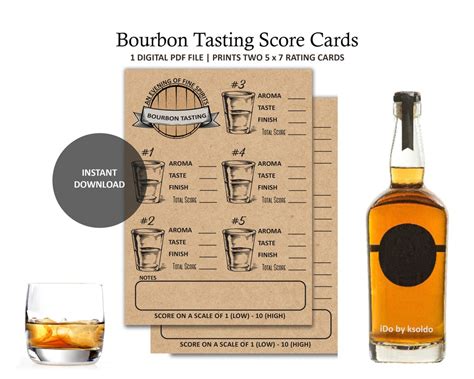 Bourbon Tasting Score Card Bourbon Tasting Party Bourbon Tasting