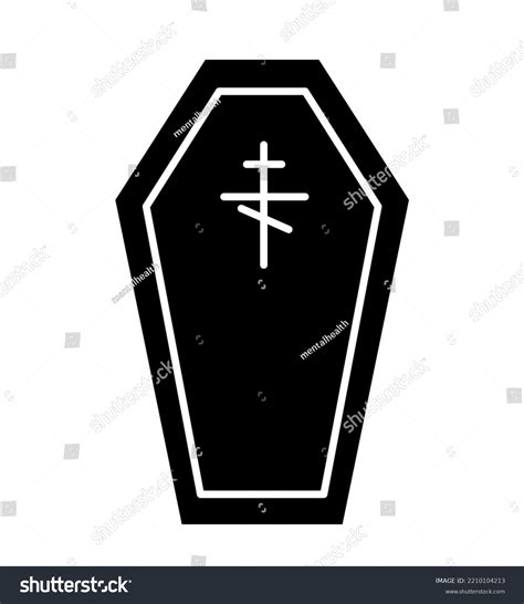 Halloween Coffin Silhouette Funeral Inventory White Stock Vector ...