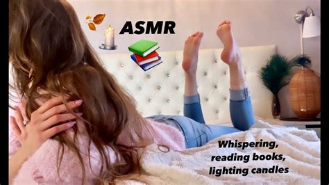 ASMR Whispering In Your Ear Reading Books Matches And Candles