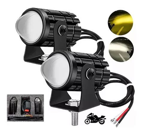 Par Faros De Lupa Dually Color Spot Luz Alta Baja Auto Moto Meses Sin