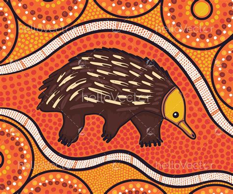 Echidna Aboriginal Artwork - Vector - Download Graphics & Vectors