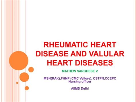 Rhd Rheumatic Heart Disease Vhd Valvular Heart Disease Ppt